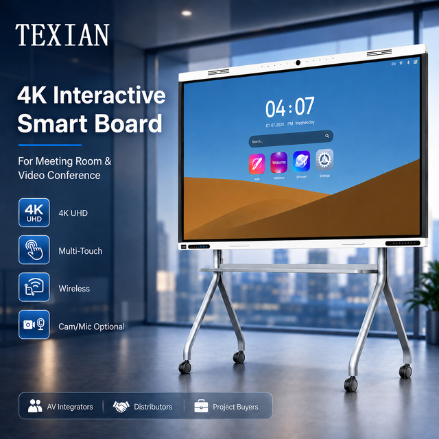 55 Inch 4K Interactive Flat Panel IR Touch Digital Electronic Whiteboard All-in-One Touch Display 20 Touch Points for Conference
