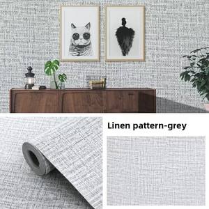 Papel tapiz autoadhesivo con patrón de lino, tela de lino impermeable gruesa, pegatina de pared para el hogar para cocina, baño, Hotel - Product Image 4