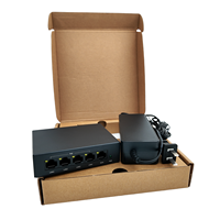 Switch PoE Inteligente de 5 Puertos, Administrado, con Soporte VLAN de 1 Año, Confiable para Negocios y Villas, Garantiza Conectividad Robusta para Cámaras IP
