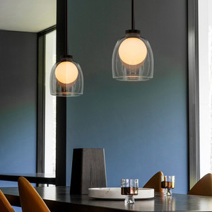 Lampe suspendue en verre moderne pour restaurant, luminaire suspendu de luxe nordique pour <span class=keywords><strong>cuisine</strong></span>, plafonnier LED pour salon, lustres - Product Image 3
