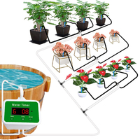 Système d'arrosage automatique rechargeable en ABS pour plantes en pot de jardin avec 4 goutteurs d'irrigation et 2 arroseurs