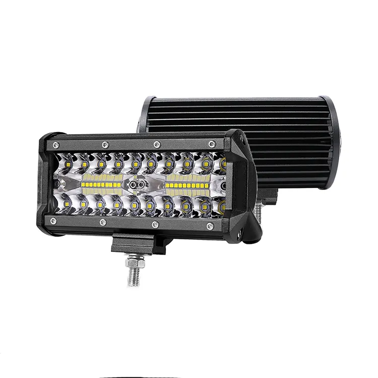 7インチ120W車LEDライトバーオフロード40LED3列スポットライトフォグランプ12V24VトラックファームトラクターボートSUVATVLEDワークライト