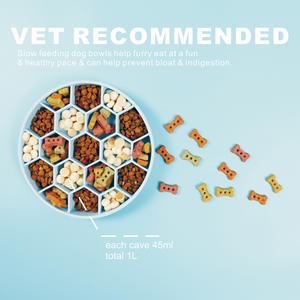Pet yavaş yiyecek kasesi köpek anti-boğulma kaymaz silikon vantuz petek köpek maması plaka yavaş besleyici - Product Image 2