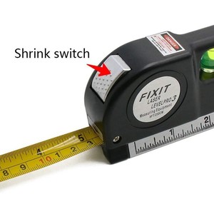 Ruban à mesurer laser Fixit Levelpro 3 de 2,5 m (8 pi) avec interrupteur rétractable et niveau à bulle - Product Image 1