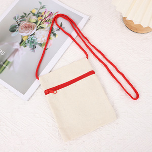 Sac bandoulière mini simple pour femme en toile peinte à la main, sac à bandoulière à personnaliser avec fermeture éclair, idéal pour les étudiants et le shopping - Product Image 3
