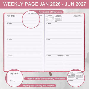 Carnet de budget quotidien 2026 en anglais A5 à spirale pour planification, enregistrement de travail et gestion du temps - Product Image 3