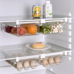 Tiroir à œufs transparent en plastique pour réfrigérateur avec poignée, organiseur de réfrigérateur écologique - Product Image 1