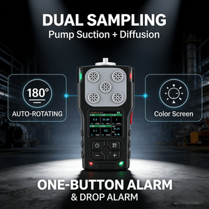 <span class=keywords><strong>Detector</strong></span> de Gás Portátil 4 em 1 com Bomba de Amostragem Dupla por Sucção e Difusão para <span class=keywords><strong>O2</strong></span>, <span class=keywords><strong>H2S</strong></span>, <span class=keywords><strong>CO</strong></span>, <span class=keywords><strong>LEL</strong></span> - Product Image 1
