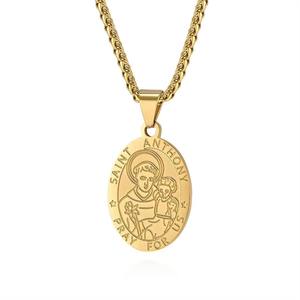 Collar con Colgante de Medalla de San Miguel en Acero Inoxidable Chapado en Oro de 18k, Joyería Clásica de Moda <span class=keywords><strong>Atila</strong></span> AD-0028, Venta al Por Mayor - Product Image 3