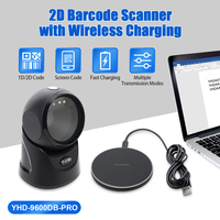 Lector de Códigos de Barras OEM de Ángulo Amplio con Sensor Automático, Bluetooth, 2600mAh, Carga Inalámbrica, Escáner de Códigos de Barras de Escritorio Manos Libres