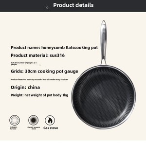 316 Edelstahl Antihaft-Flach pfanne Modernes Waben-Wok-Brat grill Gasherd Induktion sherd Kompatibles Kochen - Product Image 5
