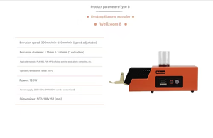 เครื่องอัดรีดเส้นพลาสติก 3 มิติ Wellzoom ความเร็วสูง สำหรับงานเดสก์ท็อป ผลิตเม็ดพลาสติก ABS/PLA พร้อมมอเตอร์ความเร็วสูง 110V/220V รับประกัน 1 ปี - Product Image 4