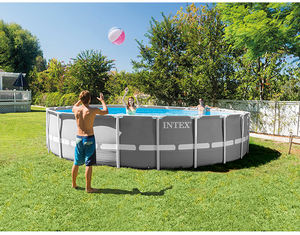 इंटेक्स 26756 20 फीट x 52in प्रीमियम पूल के ऊपर बड़े धातु फ्रेम ग्राउंड पूल pvc और स्टेनलेस स्टील स्विमिंग पूल - Product Image 3