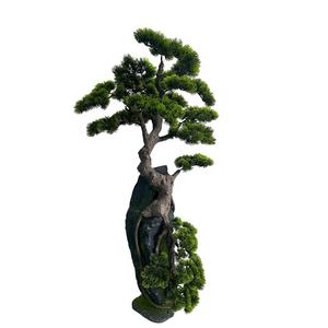 Bienvenue à la maison décoration intérieure avec pin vert bonsaï Pot de fleur en plastique Simulation plante artificielle pour la maison - Product Image 5