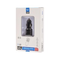 Chargeur de voiture rapide 65W PD, prend en charge la charge de deux appareils, chargeur de voiture en alliage de zinc pour ordinateur portable et téléphone portable