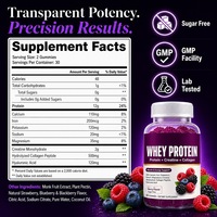 Gummies Riches en Protéines 12g Whey Créatine Monohydrate Collagène Sans Sucre Saveur Baies