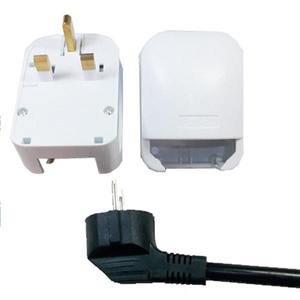 Adaptador europeo a Reino Unido de 13A 250V, Enchufe europeo en ángulo de 90 grados a enchufe triple británico, Convertidor de enchufe alemán/francés a británico - Product Image 6