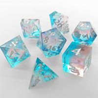 Dungeons & Dragons dés en résine polyédrique à paillettes transparentes coloré DND RPG 7 pièces jeu de société dés style dnd dés en résine