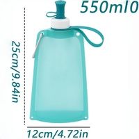 Bouteille d'eau pliable en silicone portable 550 ml avec logo personnalisé pour le sport en plein air, les voyages, le vélo, la randonnée et la course à pied
