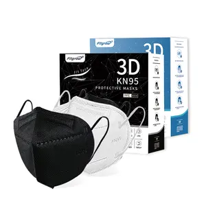 Masque kn95 en tissu non tissé, 5 couches, Protection respiratoire 3d, demi-respiration, masque buccal