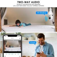 Caméra Ampoule de Sécurité IP WiFi 3MP E27 avec Suivi Automatique Humain IA à 360 Degrés et Vision Nocturne Couleur