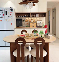 Table à manger ovale en bois massif pour 6 personnes, mobilier de restaurant en noyer, fabrication sur mesure OEM