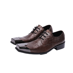 NA009 <strong>Men's</strong> Handmade Leather Oxfords <strong>s</strong> Black Casual Flats Metal Lace <strong>Espadrilles</strong> Customized Wedding Slip-On Boots Solid - Product Image 1