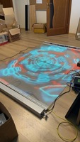 Sokakta Monte Edilebilir Şeffaf LED Ekran Soyulabilir Su Geçirmez Tam Renkli Esnek Film Panel Pencere Gösterimi İçin