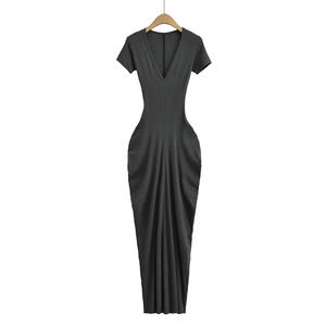 2024 donna estate nuova moda spezia ragazze a maniche corte abito Vintage Slim-fit <span class=keywords><strong>Casual</strong></span> Chic abiti femminili Vestidos Mujer - Product Image 2