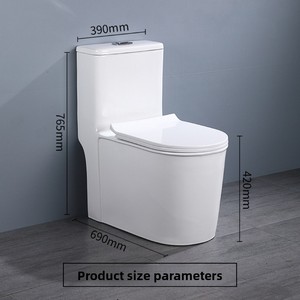 Inodoro Moderno <span class=keywords><strong>de</strong></span> Cerámica Blanca <span class=keywords><strong>de</strong></span> Lujo <span class=keywords><strong>de</strong></span> Una Pieza <span class=keywords><strong>con</strong></span> Doble Descarga y Sifón <span class=keywords><strong>de</strong></span> <span class=keywords><strong>Chorro</strong></span>, Montado en el Suelo para Villas, Hospitales y Baños - Product Image 6