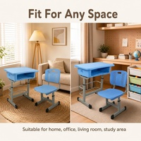 Ensembles de bureaux et chaises d'école modernes, durables et réglables en plastique avec 1 tiroir, écologiques, pour la maison, le bureau, le salon et l'apprentissage des étudiants
