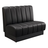 Banquette de restaurant en cuir PU noir, canapé commercial, banc de salle à manger, mobilier de café pour café, fast-food, bistrot, bar