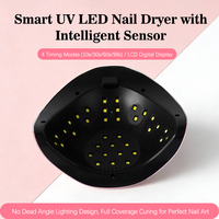 Lampu Kuku UV LED Portabel Blueque V7 Berdaya Tinggi 4 Timer Sensor Otomatis Sumber Cahaya Dual-Nm Pengeringan Cepat Untuk Rumah dan Salon