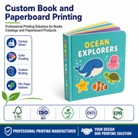Services d'impression de livres cartonnés pour enfants sur mesure avec reliure à cheval, impression offset, papier fantaisie, carton épais