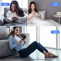 Câbles USB-A/Micro USB de charge rapide 2A (1M/2M/3M) pour téléphones Android, manettes Xbox One/PS4 et alimentation