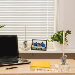 แท่นวางแหวนไม้สำหรับแหวนเบสบอล ที่วางสะสมบนโต๊ะพร้อมฐานและเสา - Product Image 2