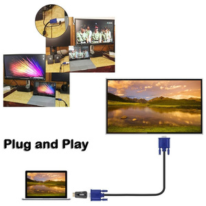 Adaptateur <span class=keywords><strong>HDMI</strong></span> vers VGA plaqué or, mâle vers femelle, avec prise audio 3,5 mm, compatible avec ordinateur de bureau, ordinateur portable, moniteur, projecteur - Product Image 6