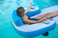 Hamac gonflable d'été pour jeux d'eau Chaise en PVC Jouets de piscine Bateau avec moteur à hélice