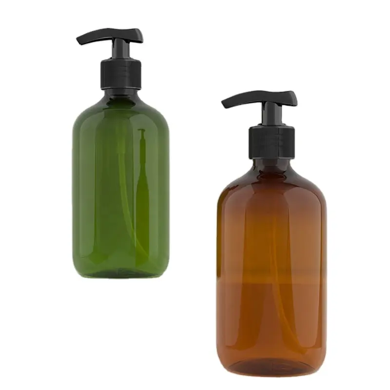 300ML 500ML Green PET Lotion Flasche für Shampoo Amber Brown Plastik flasche für Gel Hands eife