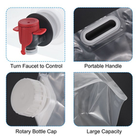 Poche souple alimentaire avec robinet pour eau potable, sac d'emballage liquide pour le stockage de boissons et d'eau