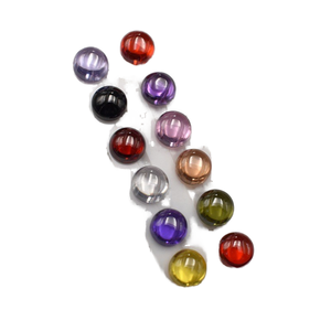 Cabujones Ovalados de Alta Calidad de 3mm-10mm, Circonita Cúbica de Color Rosa Granate y Amatista Champagne, Tratados Térmicamente, con Reverso Plano - Product Image 1