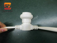 Cable de PVC Plano Blanco de 2*1.5mm2, Cable de Cobre para Guirnaldas de Luces, Enchufe E27/B22, 10m 20m 30m 50m, IP65 Impermeable para Decoración Navideña