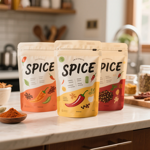 Saco Stand Personalizado Biodegradável Ecológico de Alta Barreira com Zíper e Furo para Pendurar para Especiarias Vazias Flexíveis - Product Image 3