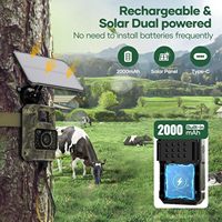 Mini caméra de surveillance WiFi PH960W avec batterie 2000mAh, panneau solaire 1.5W, fonctionnalité spéciale sans fil