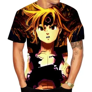 Maglietta con stampa 3d Anime maglietta da uomo The Seven Deadly Sins Nanatsu No Taizai maglietta moda donna maglietta Harajuku maglietta Homme vestiti
