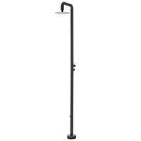 Colonne de douche moderne Weihao noire à poser au sol, système de douche extérieur à eau froide, ensemble de douche en acier inoxydable à tube rond