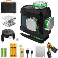 Niveau laser multifonction de qualité industrielle DEGLASERS, super lumineux vert, 16 lignes, batterie Li-Ion, pendule auto-nivelant