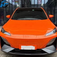 Approvisionnement direct d'usine PET TPU moulé Super brillant cristal soleil Orange voiture Wrap vinyle complet 1.52x18M/5x60FT rouleau voiture autocollants