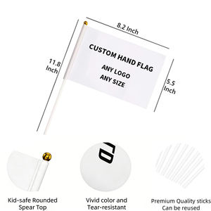 Pas cher personnalisé célébré National 100% Polyester imprimé Mini petit drapeau de pays de <span class=keywords><strong>la</strong></span> Grèce bâton de drapeau à main grec avec poteau - Product Image 5