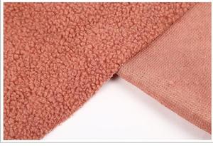 कोट जैकेट के लिए बुना हुआ कपड़ा थोक पॉलिएस्टर सुपर नरम सस्ता ऊन शेरपा बाउकल ऊन 100% पॉलिएस्टर सादा मखमली कपड़ा - Product Image 5